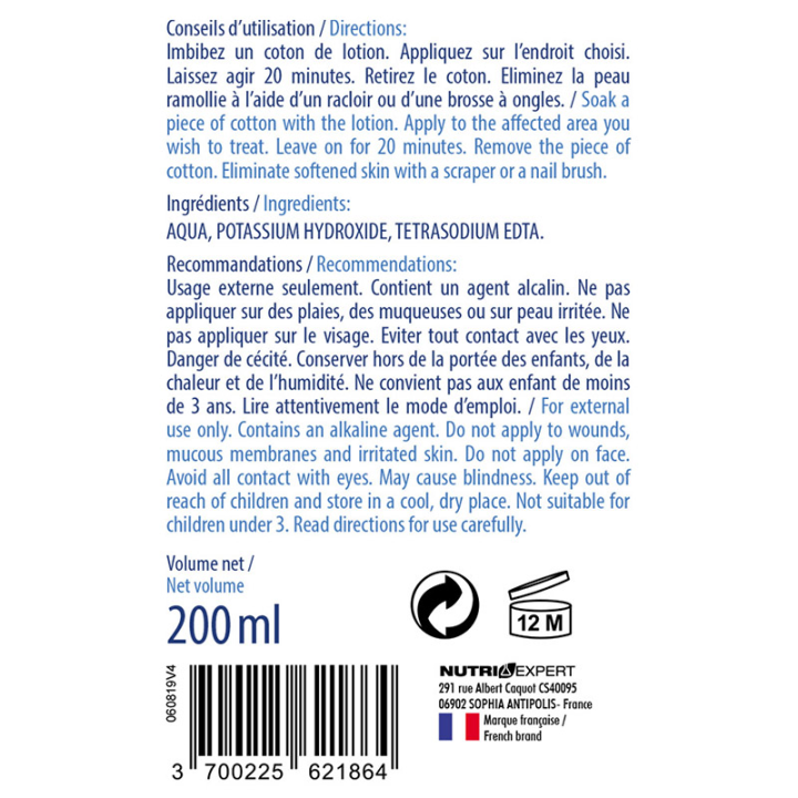 Renov'Pied - Lotion soin des pieds express - Action rapide - 200 ml