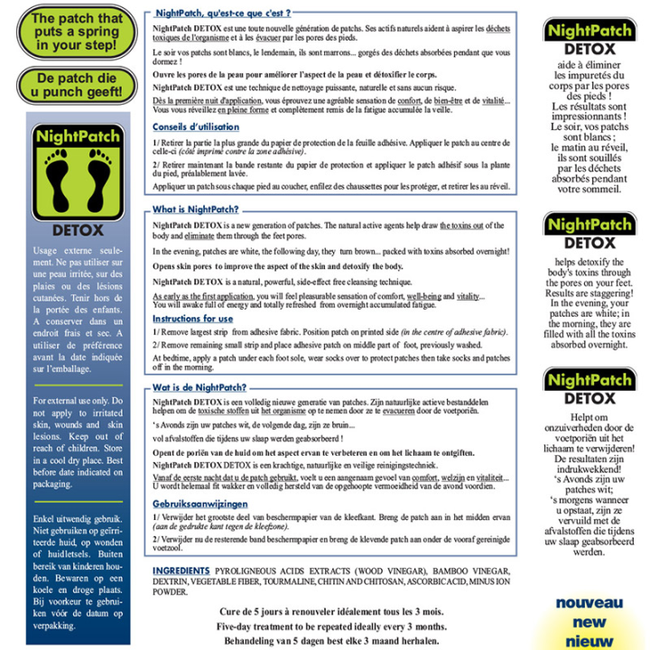 Night Patch Detox Nutriexpert - Élimine impuretés + toxines - 10patchs